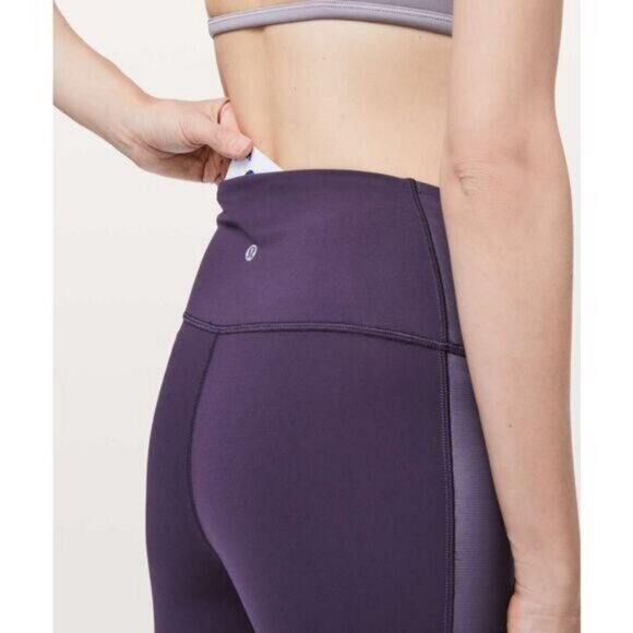 Lululemon Power Lines Crop Everlux 21" Cyber / Dark Chrome Size 6 - Picture 3 of 7